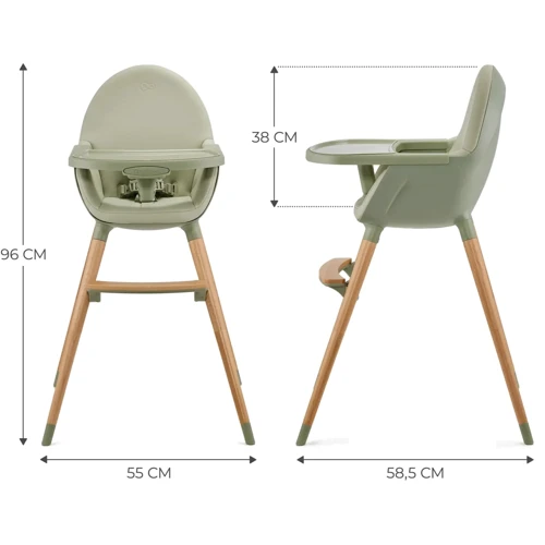 Стульчик для кормления 2 в 1 Kinderkraft Fini 2 Green (KHFINI02GRE0000): Наклон спинки нет
