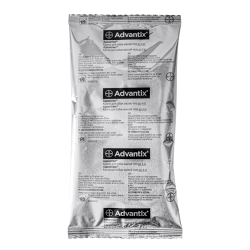 Капли Bayer/Elanco Advantix для собак до 4 кг от заражений экто паразитами 4 пипетки/1 уп. (4007221047223) фото 6