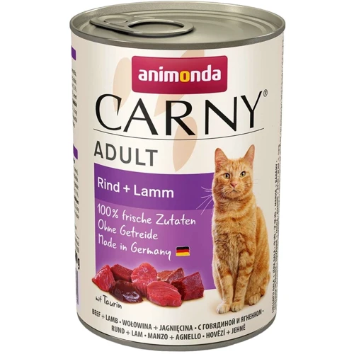 Влажный корм Carny Adult Beef + Lamb для котов с говядиной и ягненком 400г (4017721837217)