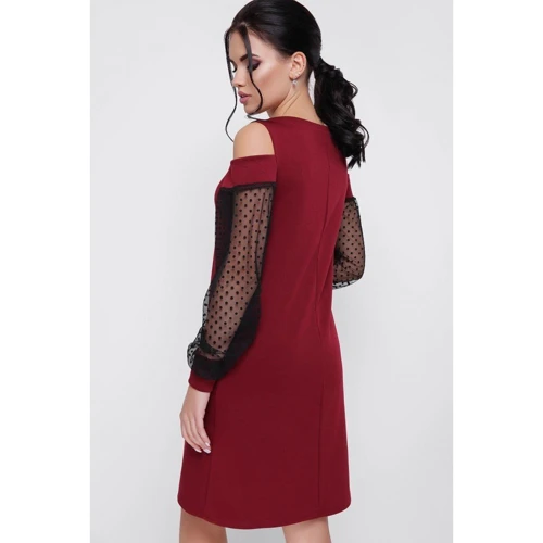 Сукня FashionUp PL-1660A 42 бордове повсякденне до середини стегна: Вид Повсякденні сукні