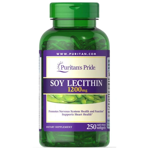 Puritan's Pride Soy Lecithin 1200 mg 250 Rapid Release Softgels Лецитин из сои