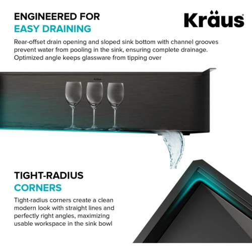 Кухонна мийка Kraus KWF410-33/PGM