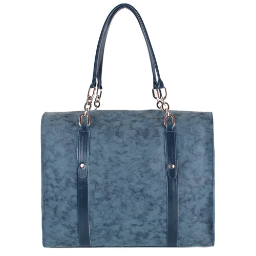 Женская сумка тоут Laskara синяя (LK10190-blue-duo): Фактура Матовая, Гладкая