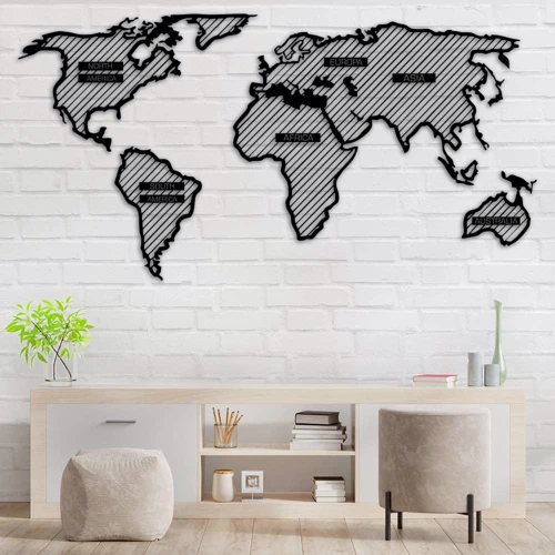 Настенный декор Деревянное панно Wortex Woods Карта Мира 74x38 (WALL70003-74x38) фото 2