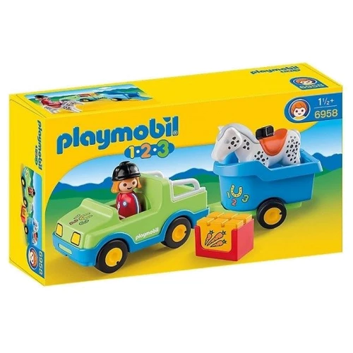 Ігровий набір Playmobil Автомобіль із причепом для коней (Playmobil-6958)