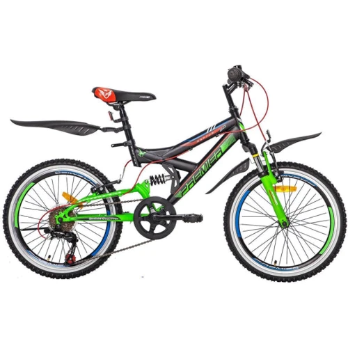 Велосипед ст Premier Raptor 20 13" черный с зелен.-красн.-голуб.