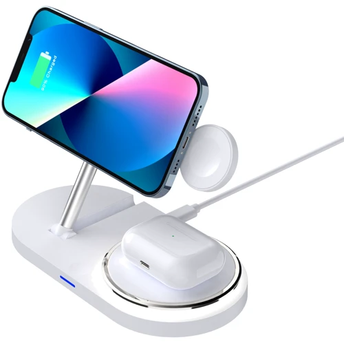 Зарядний пристрій ArmorStandart Wireless Charger H101 3 in 1 Magnetic White (ARM78102): Тип бездротове