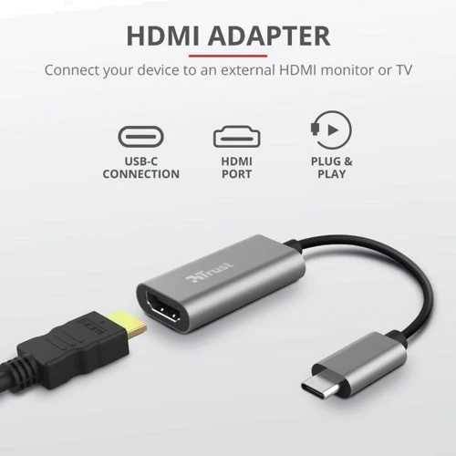 Адаптер Trust Adapter USB-C to HDMI Silver (23774) фото 4