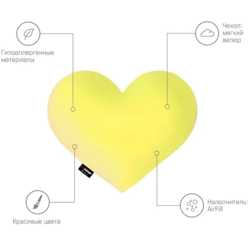 Подушка Sonex Love 40x40 см желтая (SO102176): Размер, см 40x40