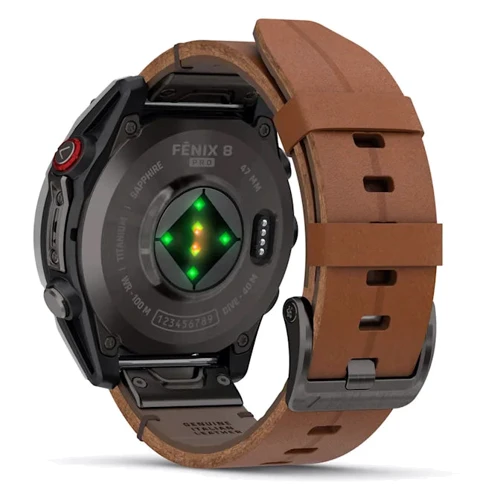 Смарт-часы Garmin Fenix 8 Pro AMOLED 47mm Sapphire Carbon Grey DLC Titanium with Chestnut Leather Band (010-03198-40)