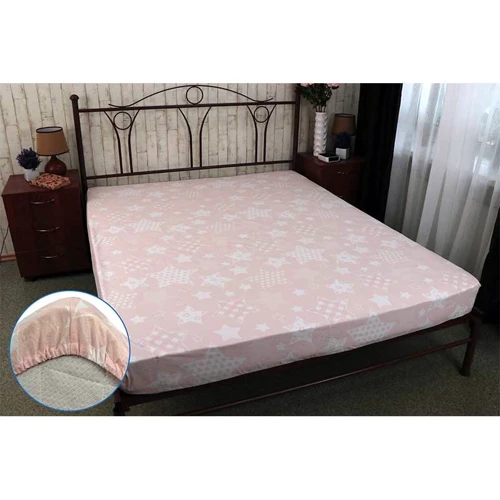 Простирадло Руно Beige star 160х200 см на гумці бязь (500.114У_Beige star)