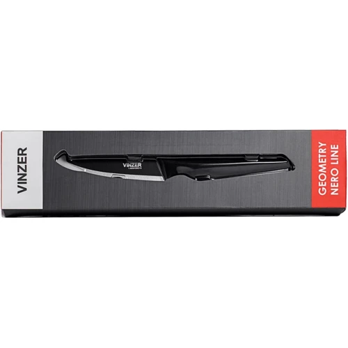 Нож для овощей VINZER Geometry Nero Line 8.9 см (89299): Лезвие Высокоуглеродистая сталь