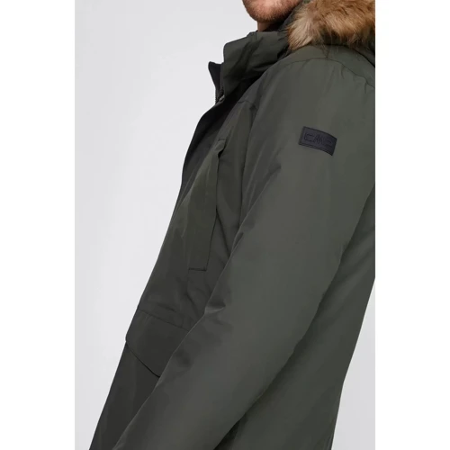 Парка CMP Man Parka Fix Hood (31K2997-F959) 54 зелена зима з капюшоном зі штучним хутром фото 7