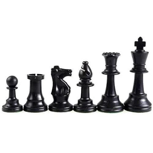 Шахові фігури ShachQueen Стаунтон пластик без обтяжувача 97 мм біло-червоні (E210red)