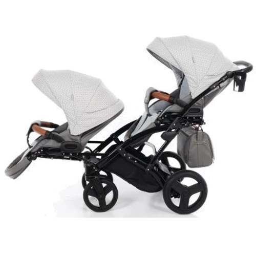 Универсальная коляска Junama для двойни паровозик Madena Duo Slim 02 (JM-DUOs-02): Возможность установки люльки есть