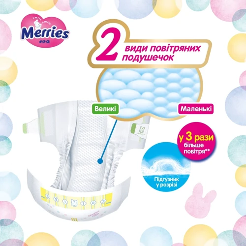 Подгузники Merries для детей M 6-11 кг 64 шт (4901301230843) фото 6
