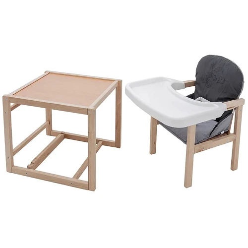 Стульчик-трансформер Babyroom Винни-230 eko без лака пластиковая столешница графит-серый (мишка с будильником) (680572): Тип трансформер