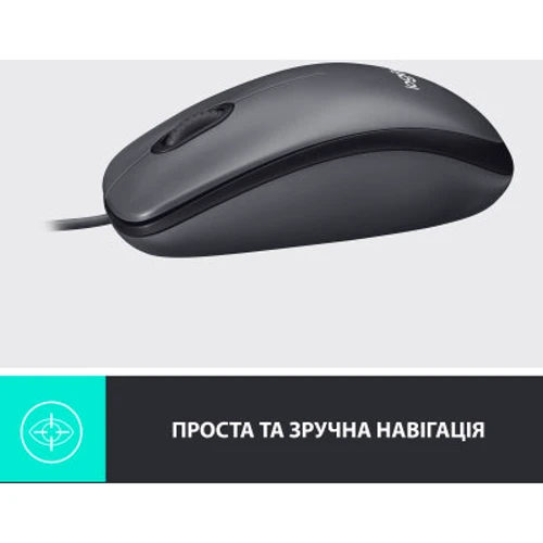 Мышь Logitech M100 Black (910-006652): Длина кабеля 1.8 м