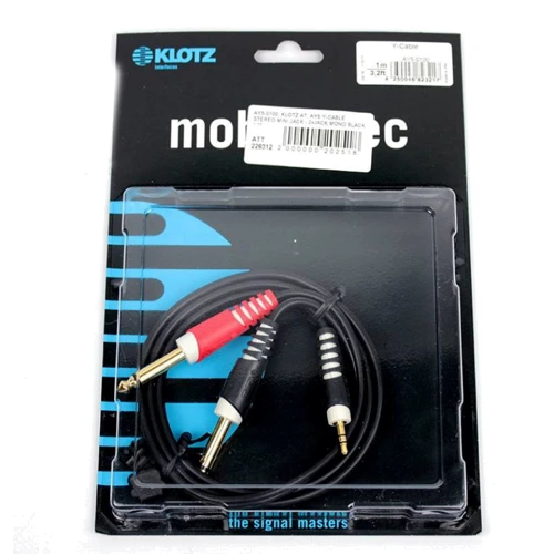Кабель коммутационный Klotz AY5 Y-Cable Stereo Mini Jack - 2 x Jack Mono Black 1 m: Производитель Klotz