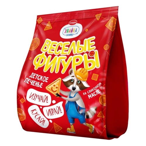 Слодыч Печенье Знайка Веселые фигуры, 150г (4810064020724)