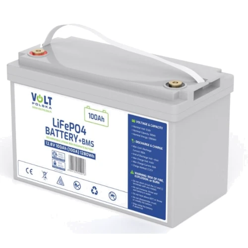 Аккумуляторная батарея VOLT POLSKA 12V 100 Ah LiFePO4 + BMS BLUETOOTH 6AKLB10012