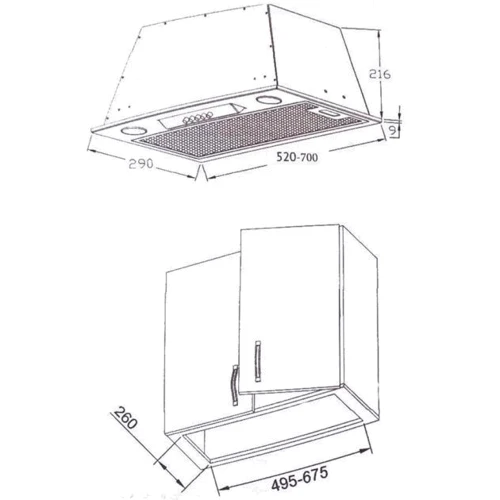 Вытяжка Borgio BBI (TR) 5840 ivory glass SU 850: Тип воздухоочистителя Рециркуляция, Отвод
