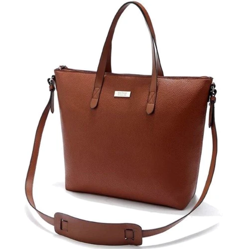 Женская сумка тоут Monsen коричневая (C1GH0675br-brown): Тип ручки Плечевой ремень, С двумя ручками, Со съемным ремнем