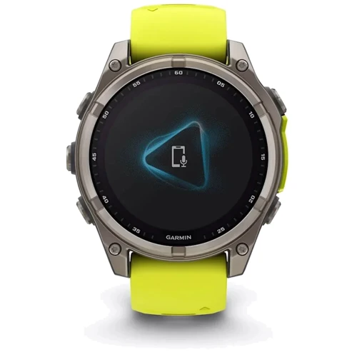 Смарт-часы Garmin Fenix 8 Solar 47mm Sapphire Titanium with Amp Yellow/Graphite Silicone Band (010-02906-21): Особенности Функция звонка, Динамик (громкая связь), Встроенный микрофон, Бесконтактная оплата, Большой экран, Влагозащищенные, С сапфировым стеклом, Металлический корпус, Фонарик, Компас, Барометр, Термометр, Та