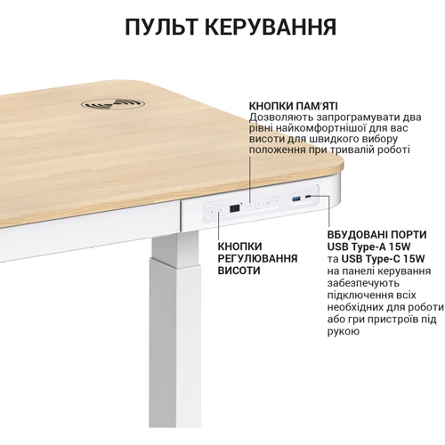 Компьютерный стол OfficePro с электрорегулировкой высоты ODE111WW фото 14