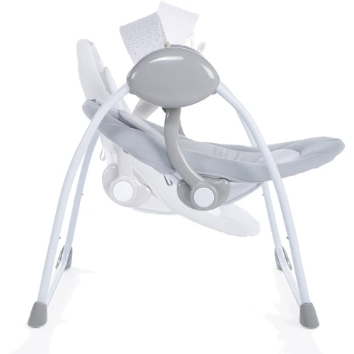 Кресло-качалка Chicco Relax & Play Cool Grey: Дополнительные удобства блок с музыкой, регулируемая спинка, съемная обивка, дуга с игрушками, контроль скорости движения, з