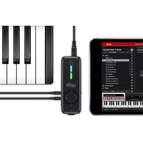 IK MULTIMEDIA iRIG PRO I/O: Цифровые выходы MIDI In + MIDI Out (2 x 2.5мм TS Jack)