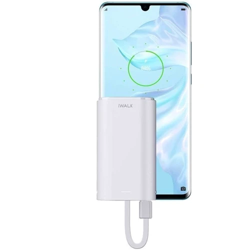 Внешний аккумулятор iWALK Power Bank Link Me 10000mAh USB-C White (DBL10000C): Встроенный кабель USB Type-C