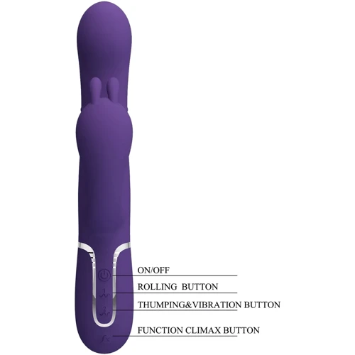 Вибратор с анальным и клиторальным стимулятором LYBAILE Pretty Love Cammy Dark Purple Twinkled Tenderness (BW-500036-2)