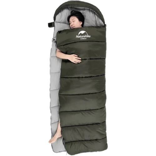Спальный мешок Naturehike U350 NH20MSD07 1°C левый зеленый: Длина 190 + 30 см