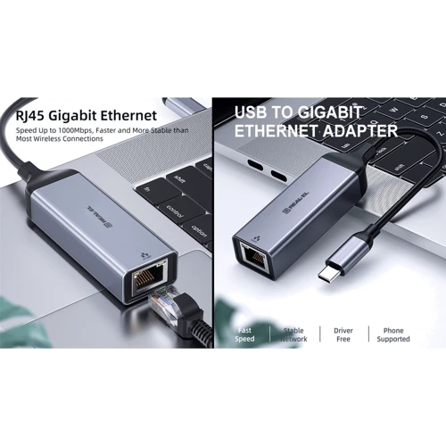 Адаптер REAL-EL Adapter USB-C to RJ45 CE-150 Space Grey (EL123110004) фото 7