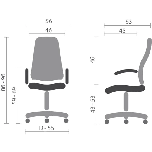 Кресло детское АКЛАС Тесоро TILT Серый H-32 Grey (143986): Min высота сиденья, см 43