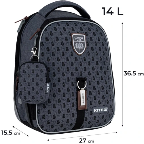 Рюкзак Kite K25-555S-1 Education 555 College Line Boy: Корпус рюкзака Каркасный