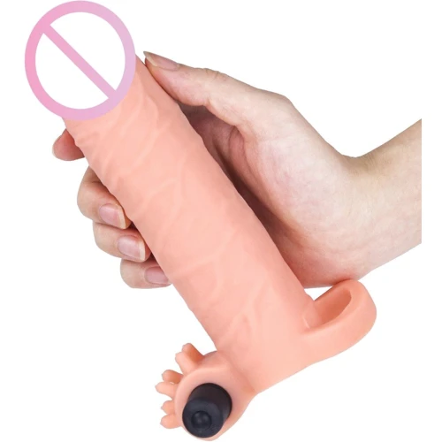 Насадка на член LYBAILE Pleasure X-Tender Vibrating Penis Sleeve Add 2" Flesh 1
