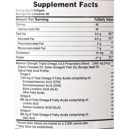 Puritan's Pride Maximum Strength Triple Omega 3-6-9 Fish, Flax & Borage Oils 240 caps: Стать унісекс