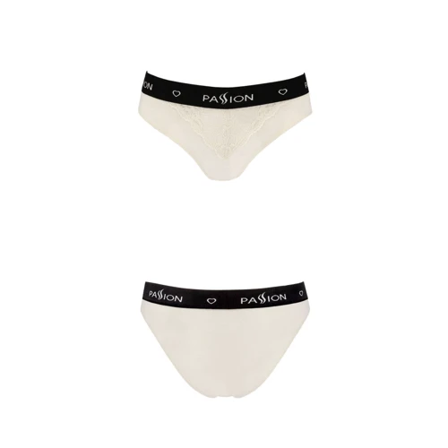 Трусики с широкой резинкой и кружевом Passion PS001 PANTIES ecru, size L