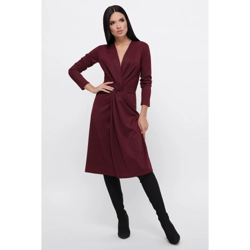 Платье FashionUp PL-1795B 42 бордовое повседневное удлиненное миди
