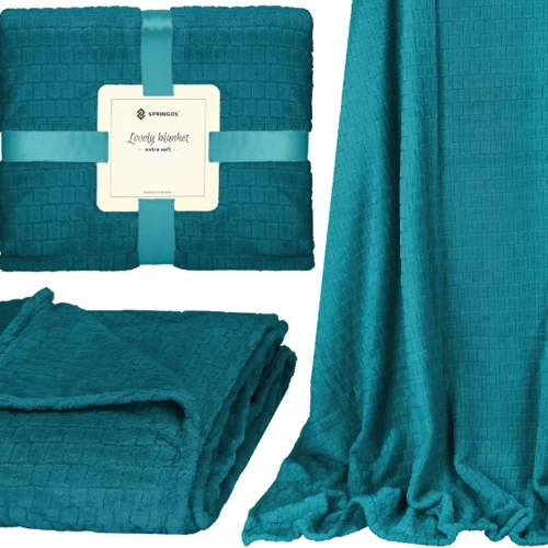 Плед Springos Extra Soft 130x180 см бирюзовый (HA7108)