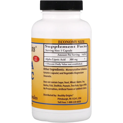 Healthy Origins Alpha Lipoic Acid 300 mg 60 caps: Тип Альфа-ліпоєва кислота