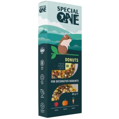 Пончики Special One «Паприка, тыква, морковь» для грызунов, 60г (3шт) (4823082425204) фото 1