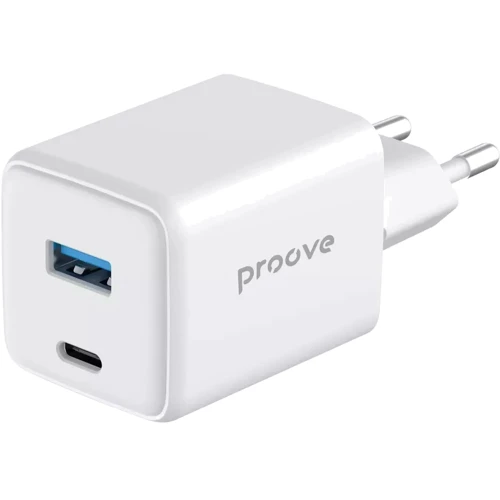Зарядное устройство Proove Wall Charger USB+USB-C Pocket GaN Plus 25W White (WCPG25111202): Кабель в комплекте отсутствует