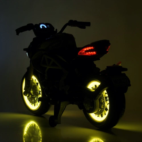 Детский двухколесный электромотоцикл Bambi серо-желтый (M 5827EL-11)