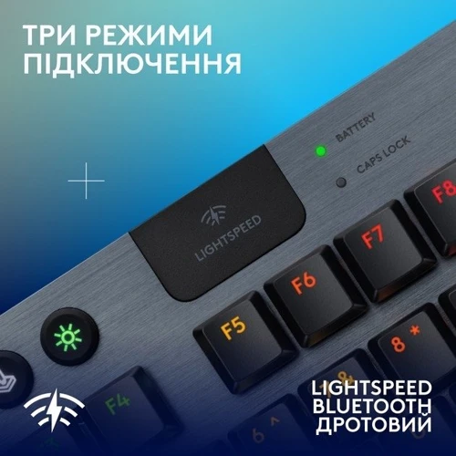 Клавіатура Logitech G915 TKL X TACTILE Black (920-012757): Додатково украинская раскладка, подсветка клавиш