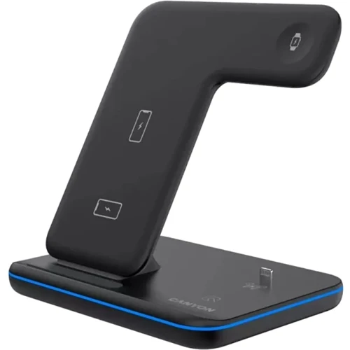 Зарядний пристрій Canyon Wireless Charger WS-302 3in1 15W Black (CNS-WCS302B) для iPhone, Apple Watch and Apple AirPods: Особливості Быстрая зарядка, Для Apple Watch, Lightning