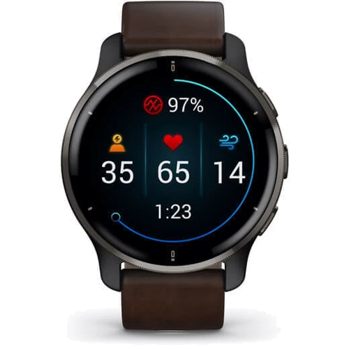 Смарт-часы Garmin Venu 2 Plus Slate Stainless Steel Bezel With Slate Case And Brown Leather Band (010-02496-15): Интерфейсы подключения Bluetooth, ANT+, Wi-Fi