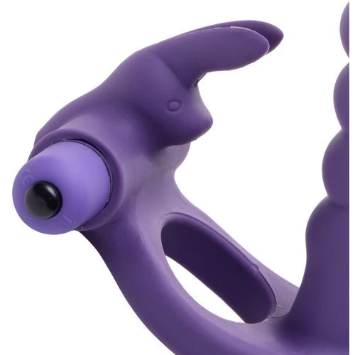 Насадка для двойного проникновения Double Delight Dual Insertion Vibrating Rabbit Cock Ring, 16.5x2,6 см